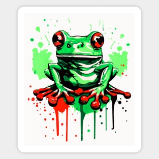 Cute Frog - Frog Art - Retro Frog Gift Magnet